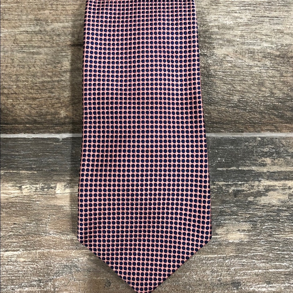 BROOKS BROTHERS Makers Tie Pink & Navy Polka Dot